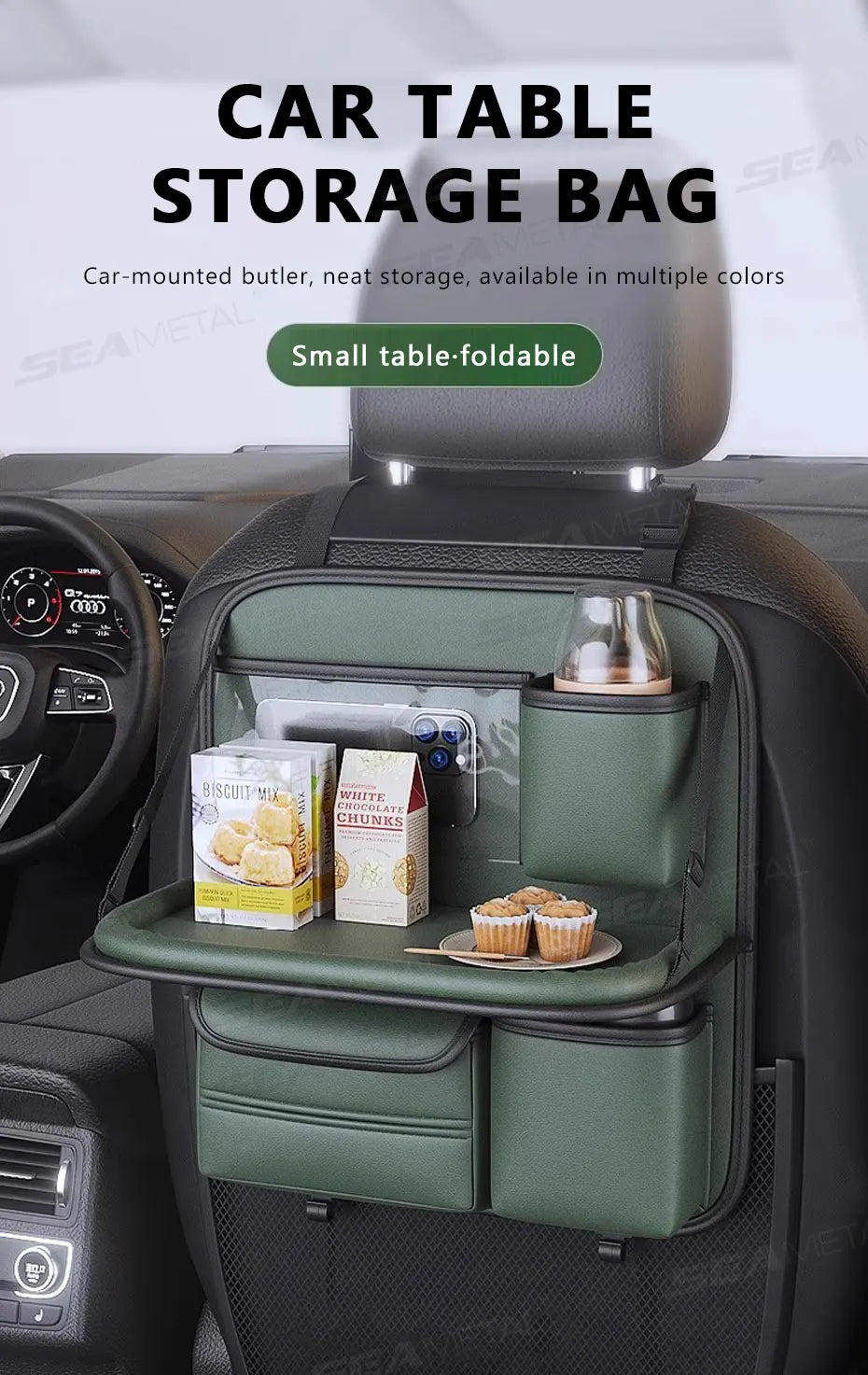 Car Backseat Organizer / Multi-Pocket / Foldable Tablet Tray / Hanging Bag / Warerproof