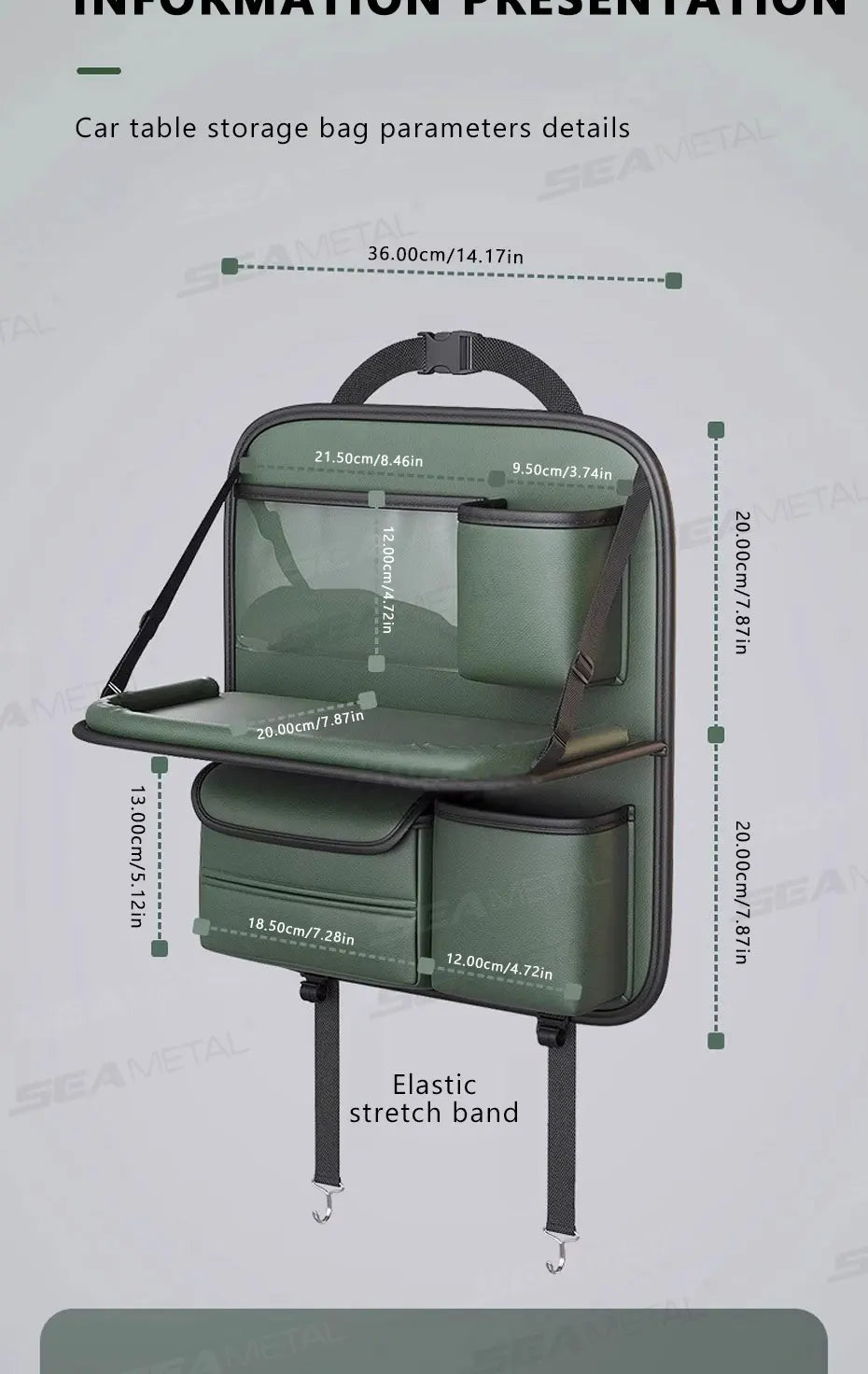 Car Backseat Organizer / Multi-Pocket / Foldable Tablet Tray / Hanging Bag / Warerproof