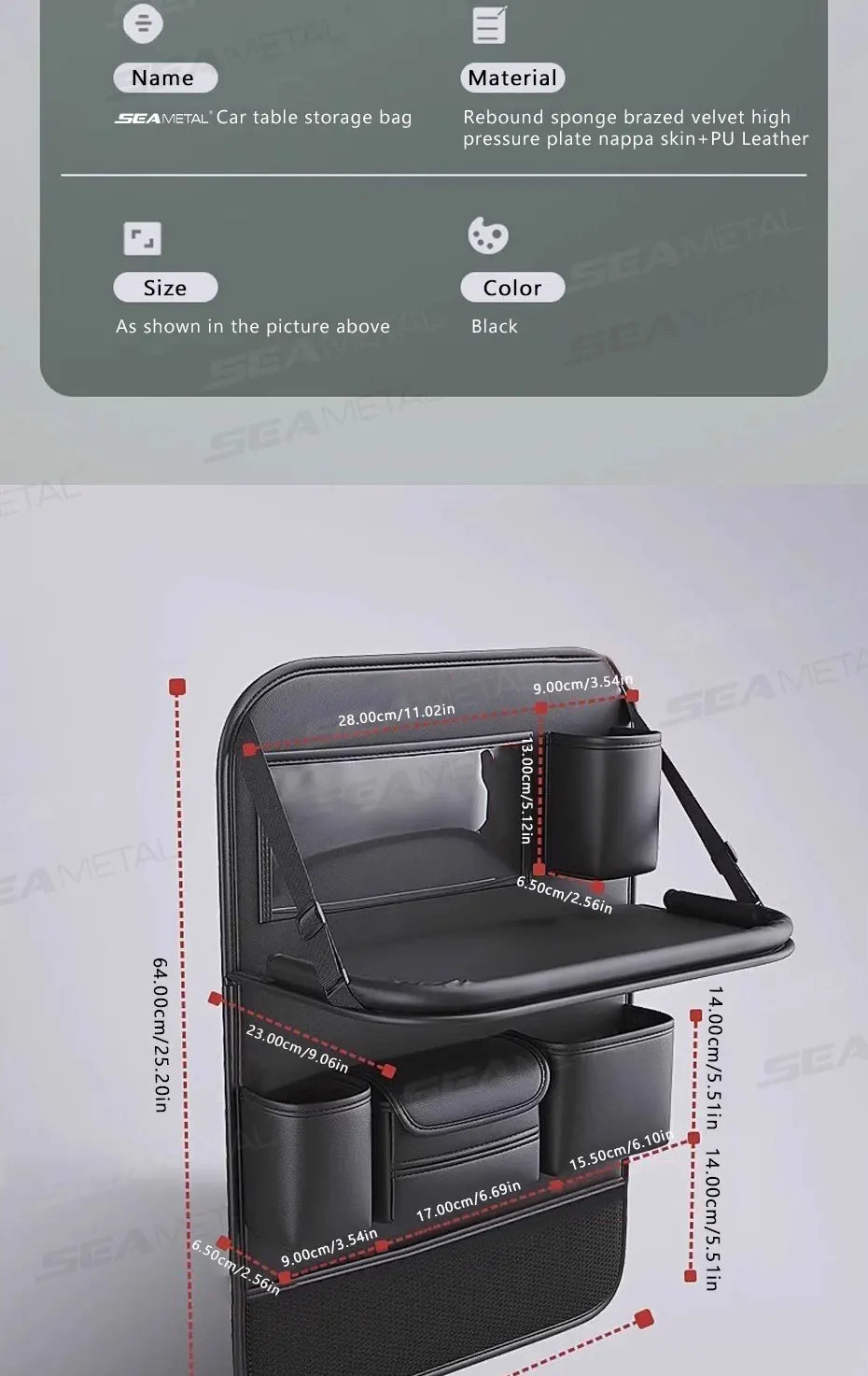 Car Backseat Organizer / Multi-Pocket / Foldable Tablet Tray / Hanging Bag / Warerproof