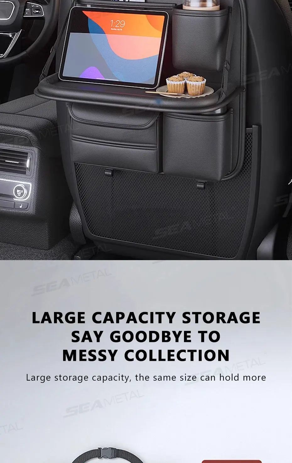 Car Backseat Organizer / Multi-Pocket / Foldable Tablet Tray / Hanging Bag / Warerproof