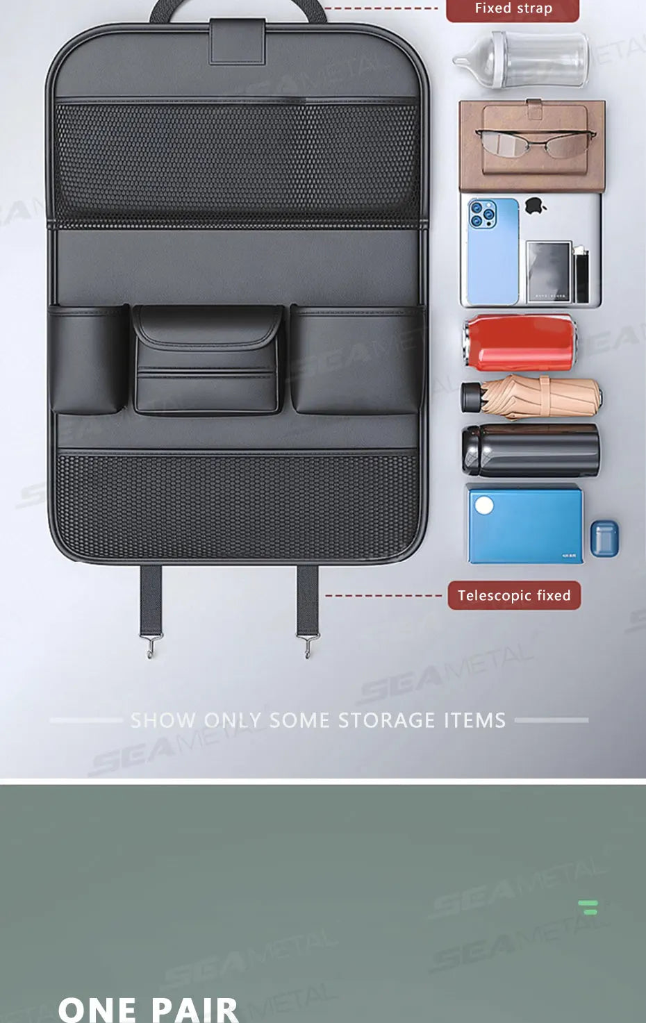 Car Backseat Organizer / Multi-Pocket / Foldable Tablet Tray / Hanging Bag / Warerproof