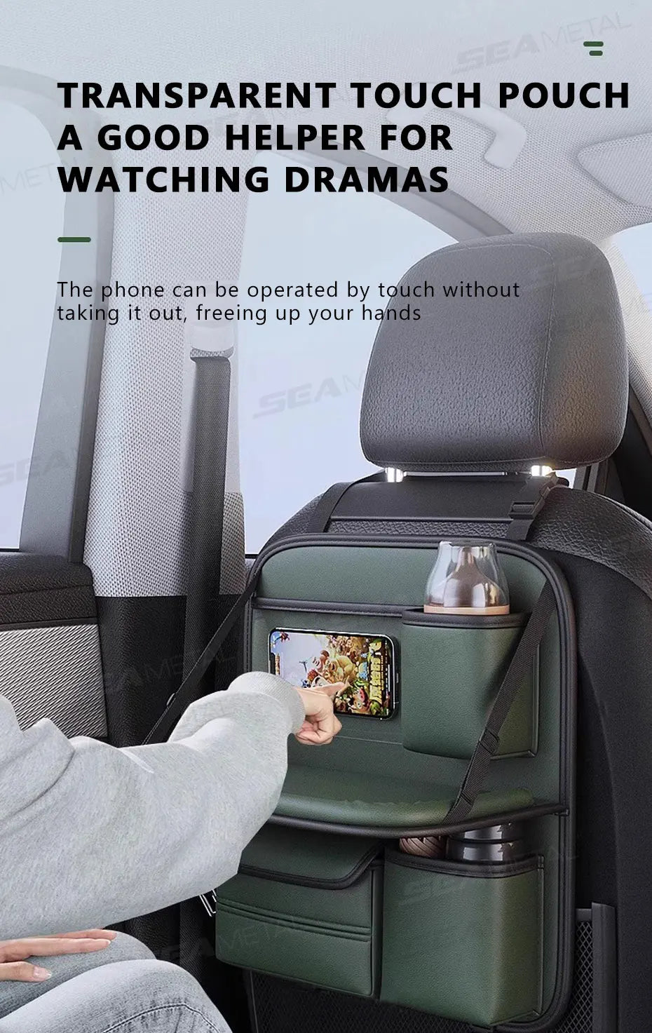 Car Backseat Organizer / Multi-Pocket / Foldable Tablet Tray / Hanging Bag / Warerproof
