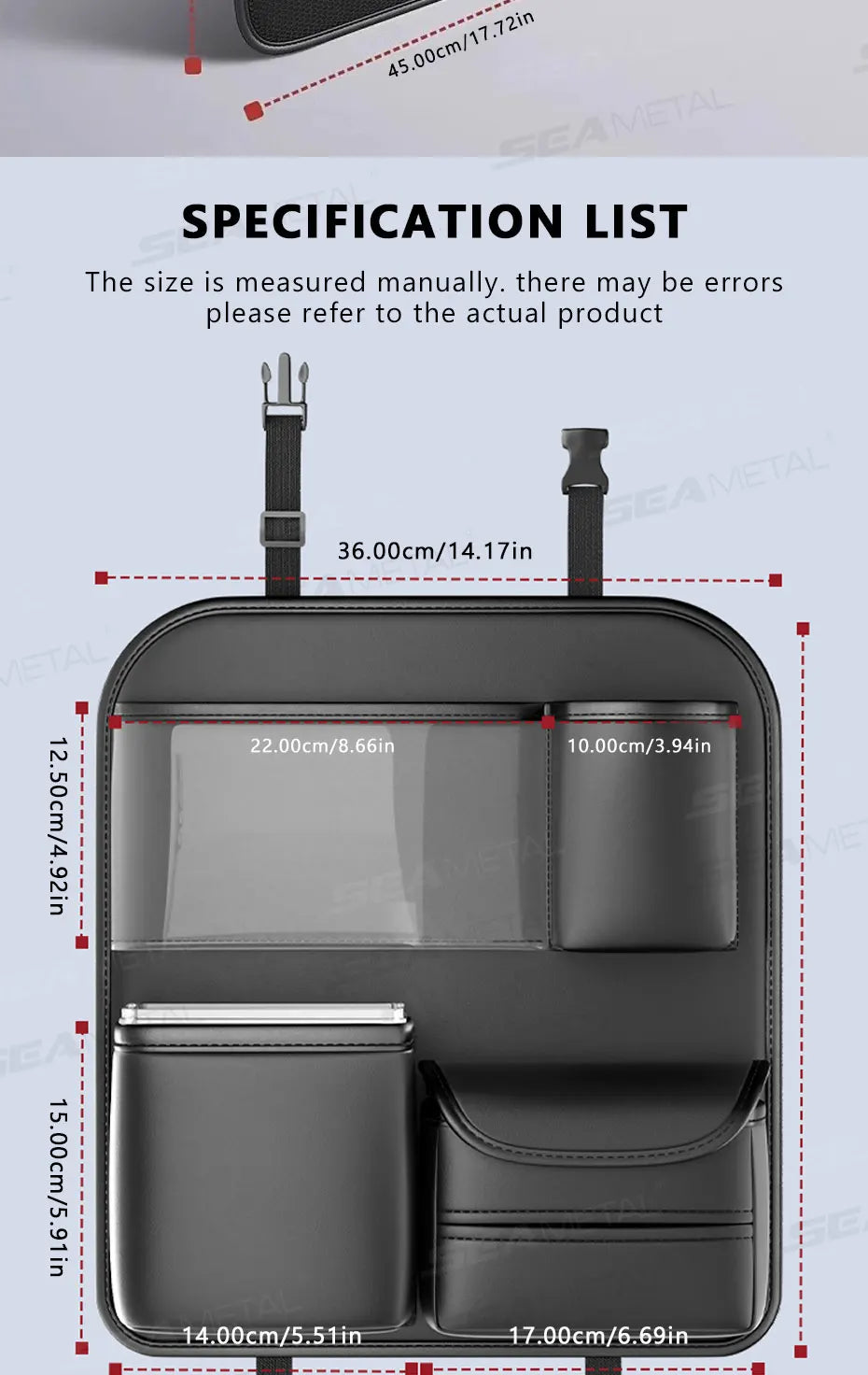Car Backseat Organizer / Multi-Pocket / Foldable Tablet Tray / Hanging Bag / Warerproof
