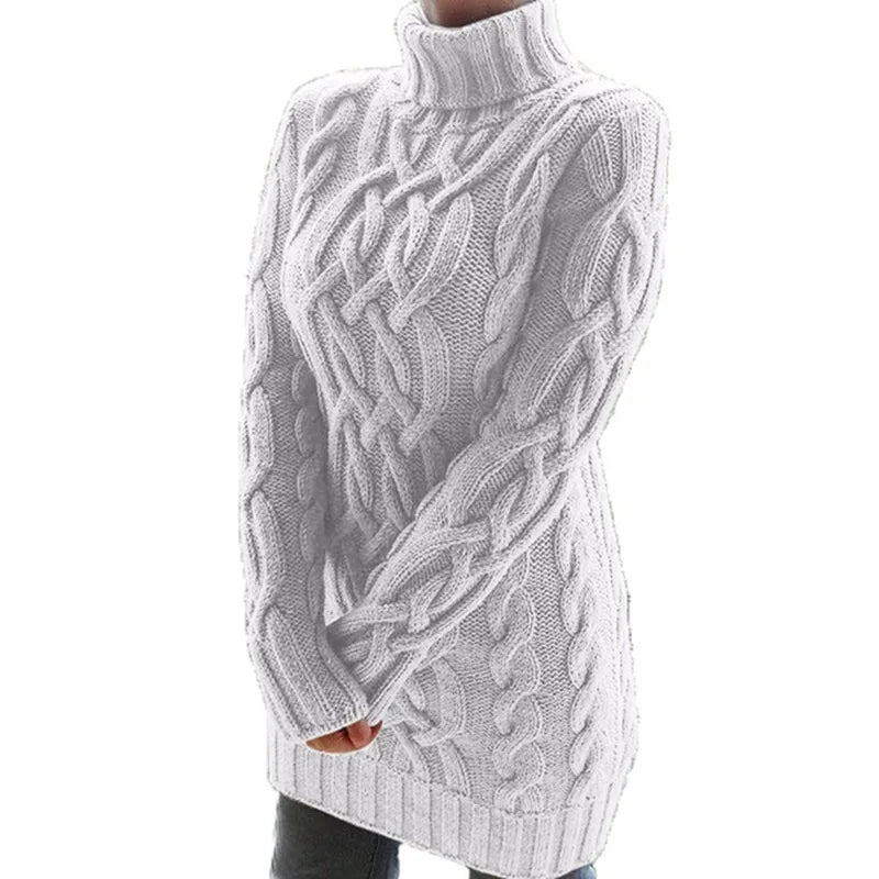 Retro Cable-Knit Lapel Sweater Dress - Cozy Autumn & Winter Essential