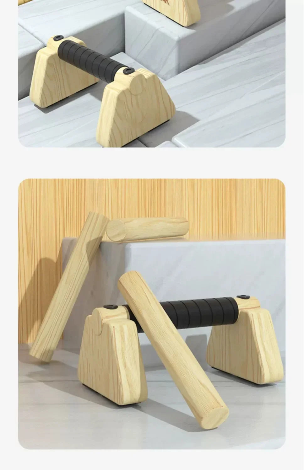 Push Up Russian Stand and Parallel Bars / Inverted Stand / Solid Wood Strength Training Equipment