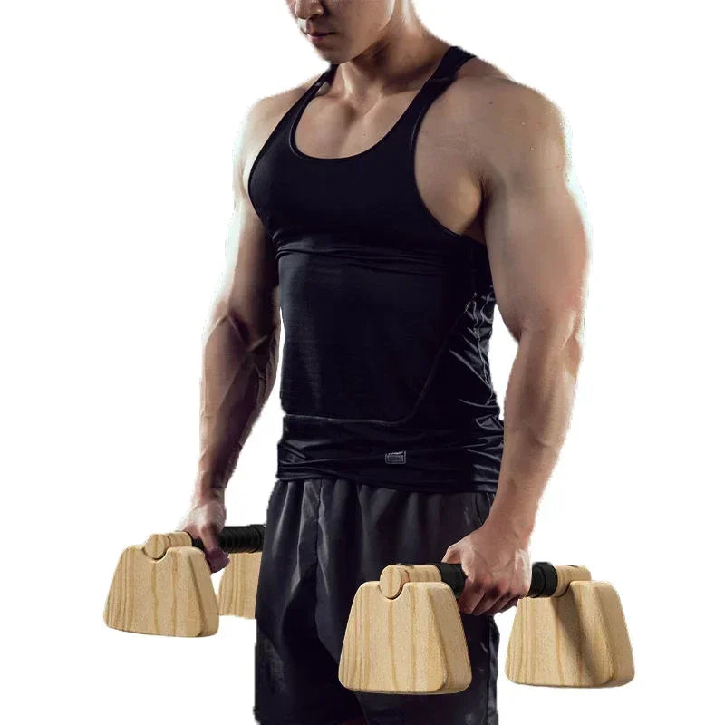 Push Up Russian Stand and Parallel Bars / Inverted Stand / Solid Wood Strength Training Equipment