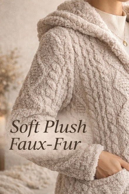 🔥 Cozy Haven™ Hooded Cardigan – Soft Plush Comfort for Cold Mornings