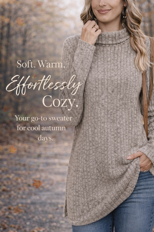 Cozy Striped Turtleneck Sweater