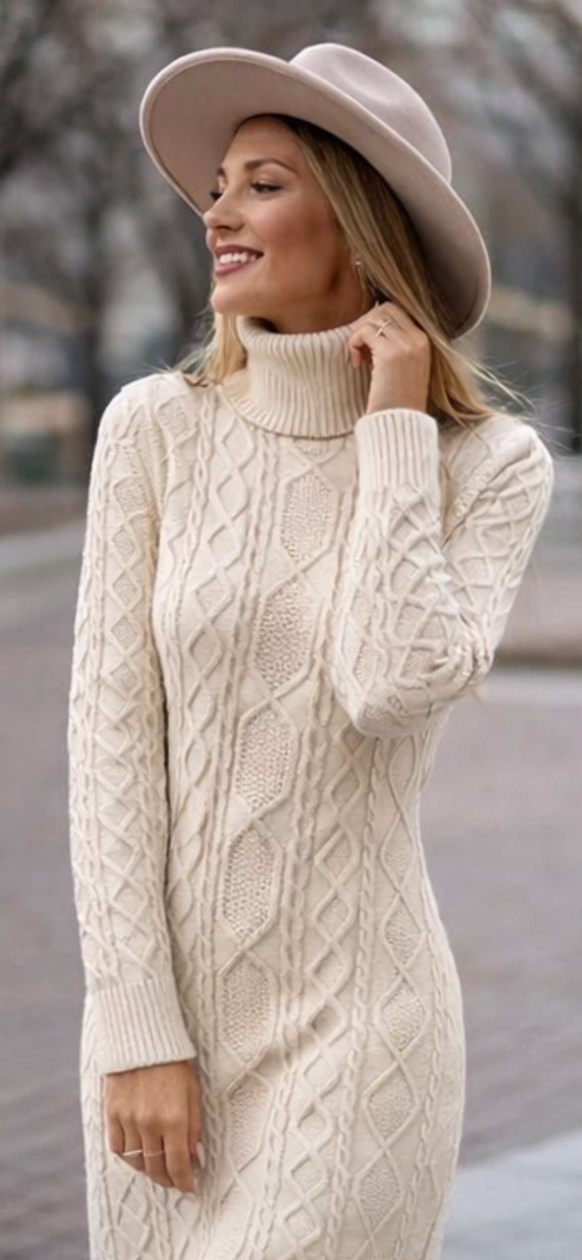 Elegant High-Neck Knit Sweater Dress – Warm, Soft & Perfect for Cold Days