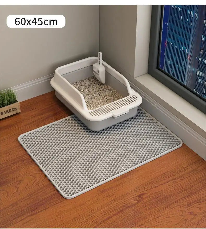 Cat Litter Mat / Double Layered & Waterproof / Honeycomb Design