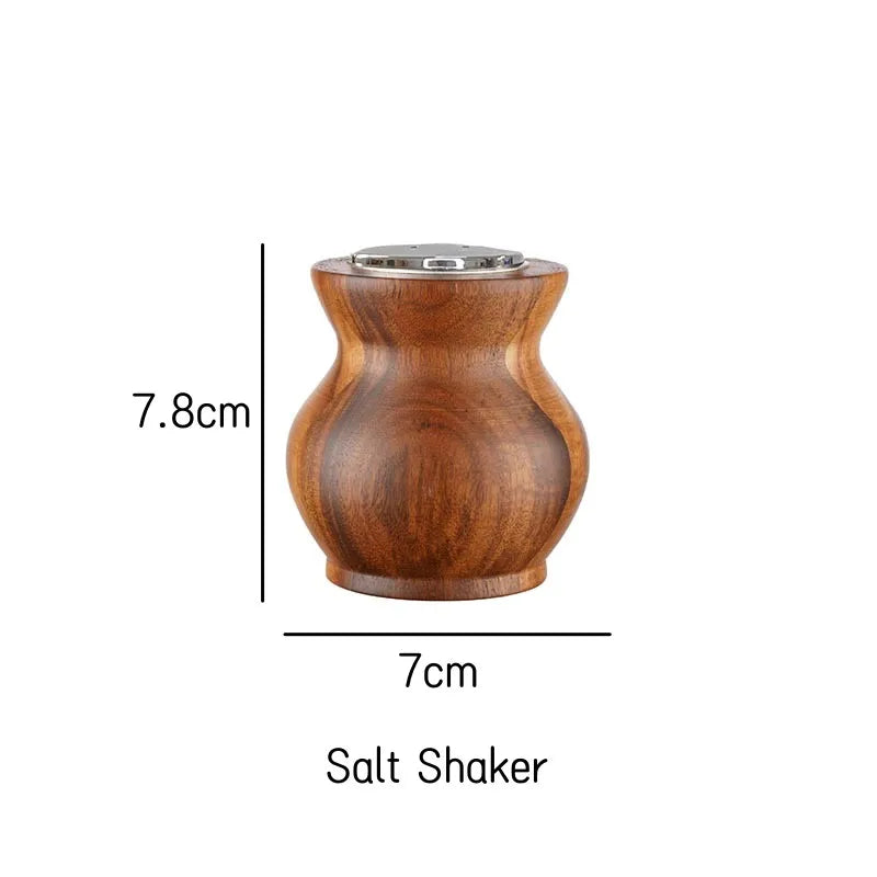 Hand-crank Pepper Grinder,Ceramic Core,Vase/Wine Jar/Sphere Style Spice Pepper Mill,Multi-purpose Salt Shakers,Wooden,BBQ Mill