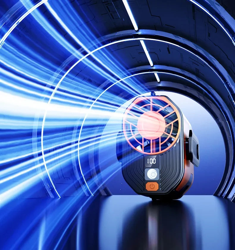 Portable Waist or Neck Hanging Fan / Rechargeable / Indoor & OutdoorUse