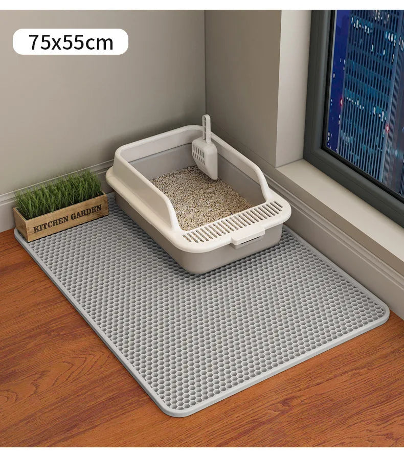 Cat Litter Mat / Double Layered & Waterproof / Honeycomb Design