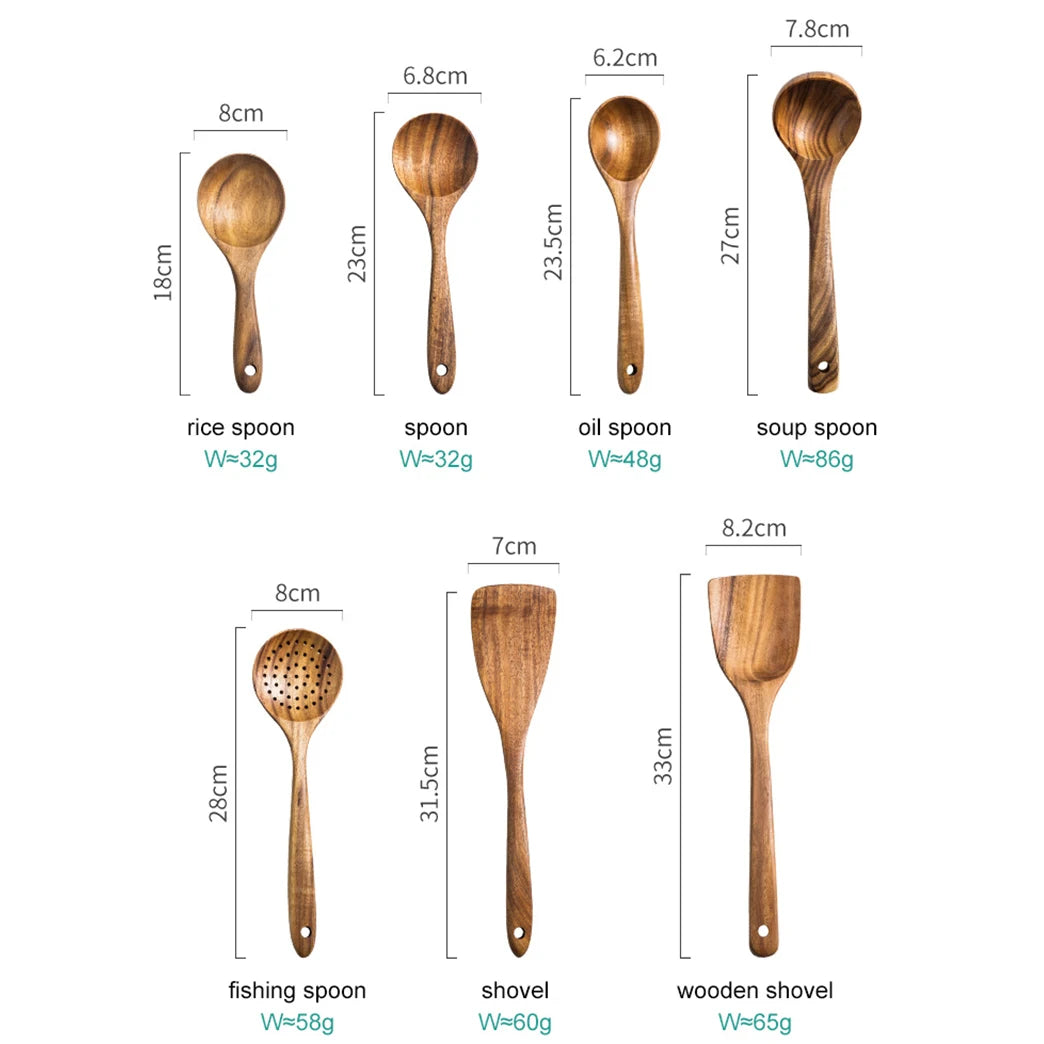 *Kitchen Utensil Sets / Thailand Teak Wood / Kitchenware Cooking Tools