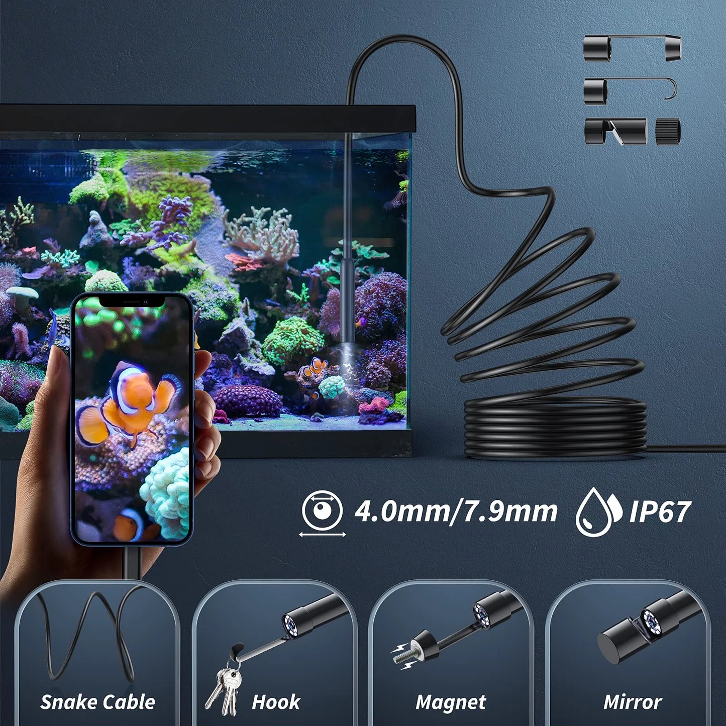 1920p HD Snake Camera – Inspect Pipes, Cars & Tight Spaces (iOS/Android)