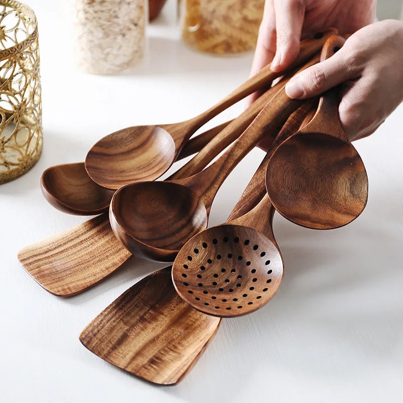 *Kitchen Utensil Sets / Thailand Teak Wood / Kitchenware Cooking Tools