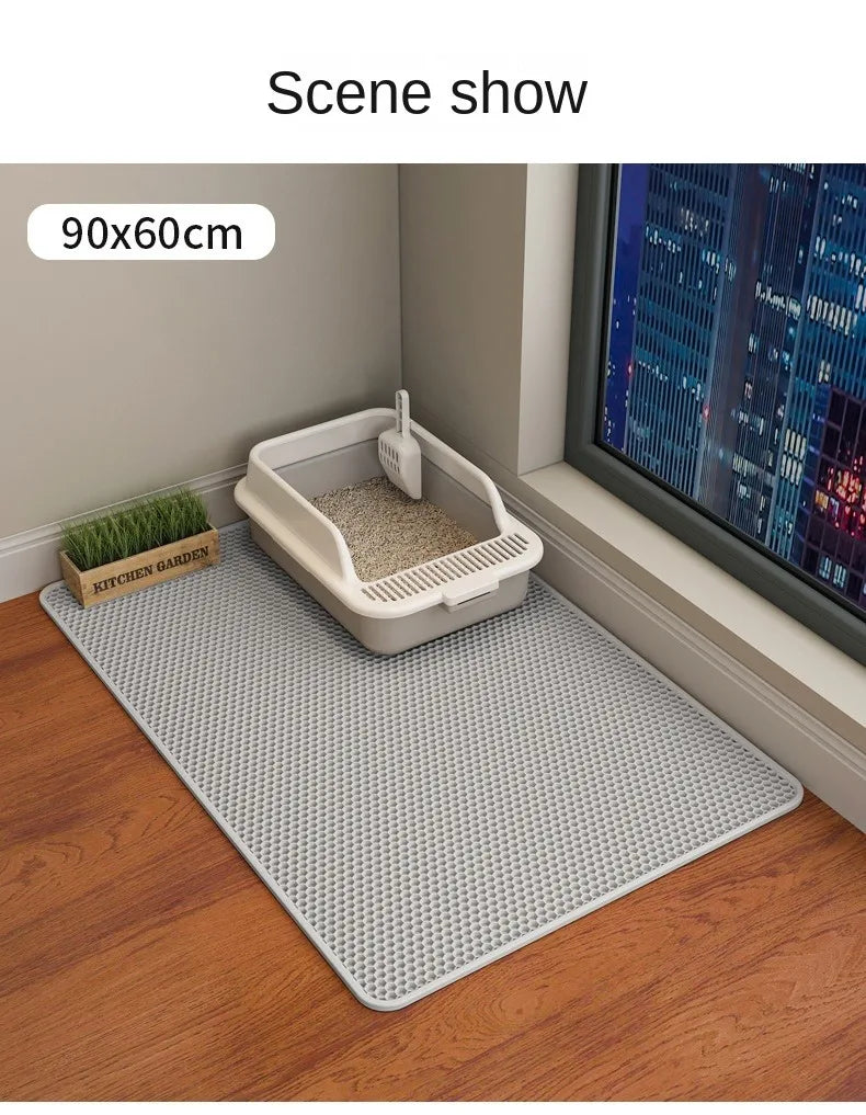 Cat Litter Mat / Double Layered & Waterproof / Honeycomb Design