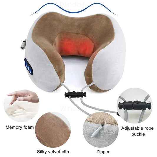 Neck Massager With Temperature Control / 3D Kneading Pillow for Pain Relief