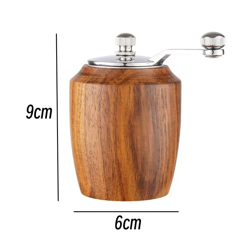 Hand-crank Pepper Grinder,Ceramic Core,Vase/Wine Jar/Sphere Style Spice Pepper Mill,Multi-purpose Salt Shakers,Wooden,BBQ Mill