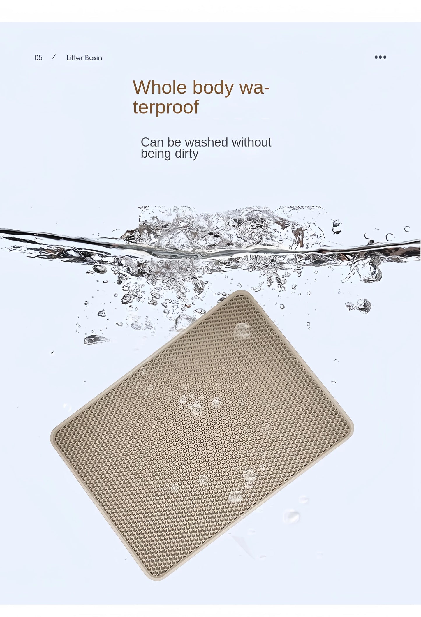 Cat Litter Mat / Double Layered & Waterproof / Honeycomb Design