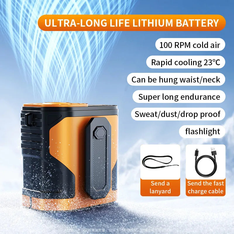 Portable Waist or Neck Hanging Fan / Rechargeable / Indoor & OutdoorUse