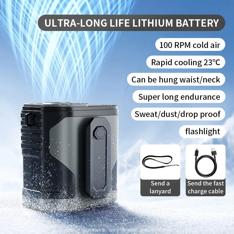 Portable Waist or Neck Hanging Fan / Rechargeable / Indoor & OutdoorUse