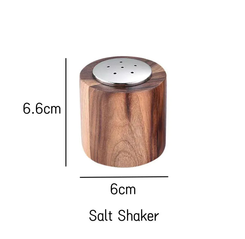 Hand-crank Pepper Grinder,Ceramic Core,Vase/Wine Jar/Sphere Style Spice Pepper Mill,Multi-purpose Salt Shakers,Wooden,BBQ Mill