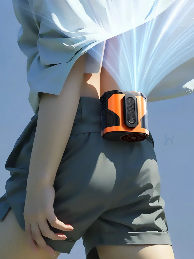 Portable Waist or Neck Hanging Fan / Rechargeable / Indoor & OutdoorUse