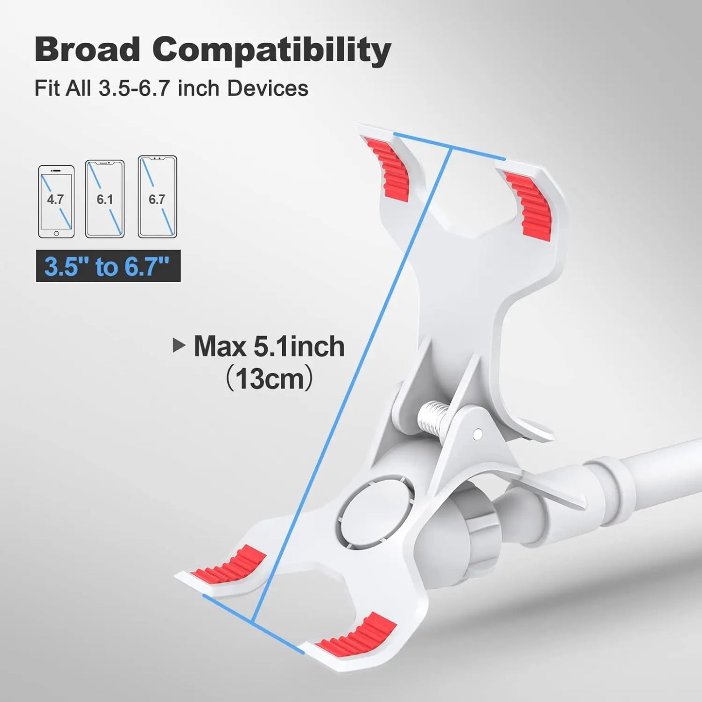 Phone Holder Stand Lazy Bracket Headrest Bed 360 Flexible Long Arms Clamp Mount For iPhone Samsung and 3.5~6.7" Device
