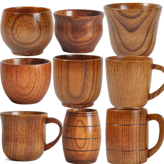 *Handmade Natural Spruce Wood Cups / Various Designs / Kitchen & Bar