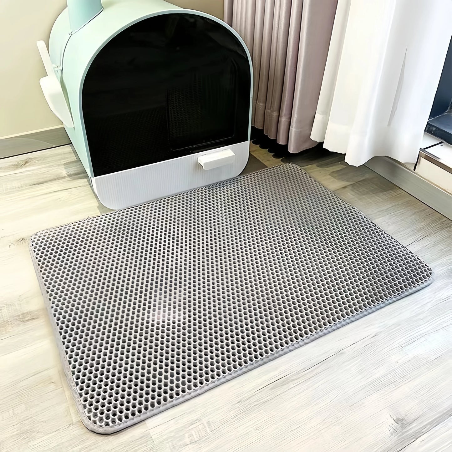 Cat Litter Mat / Double Layered & Waterproof / Honeycomb Design