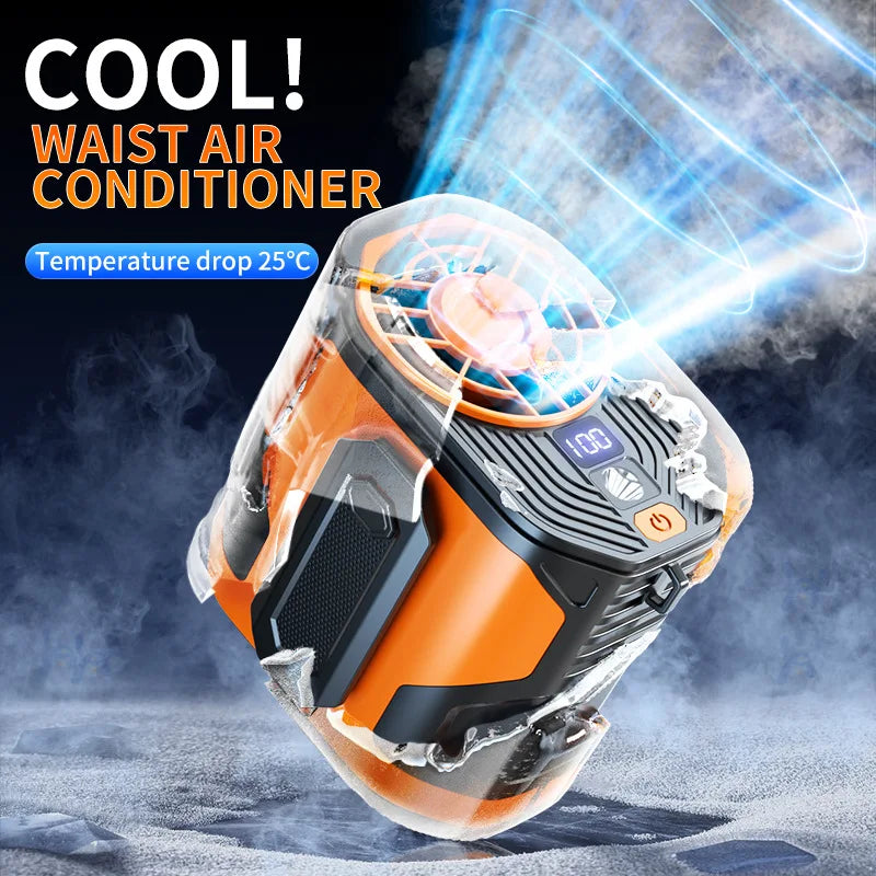 Portable Waist or Neck Hanging Fan / Rechargeable / Indoor & OutdoorUse