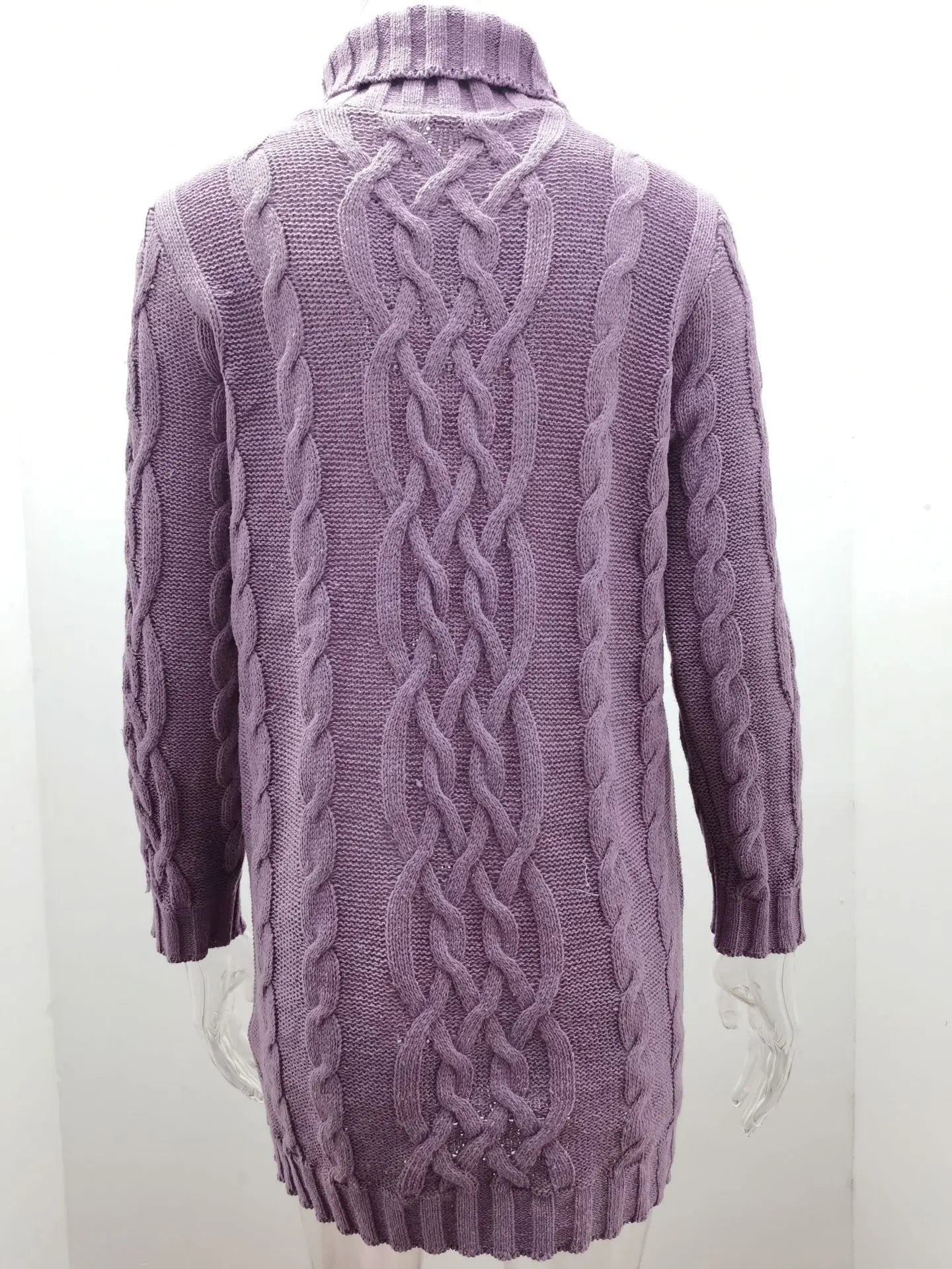 Retro Cable-Knit Lapel Sweater Dress - Cozy Autumn & Winter Essential