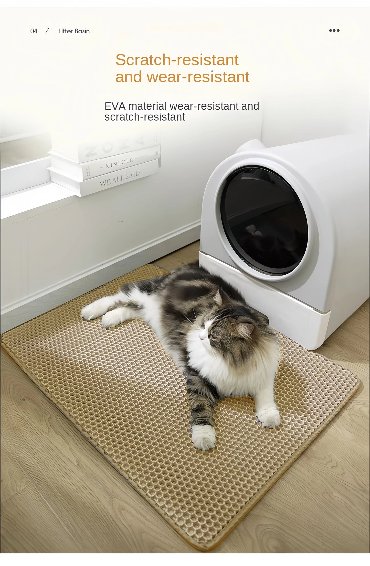 Cat Litter Mat / Double Layered & Waterproof / Honeycomb Design