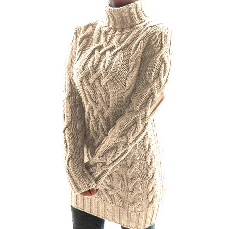 Retro Cable-Knit Lapel Sweater Dress - Cozy Autumn & Winter Essential
