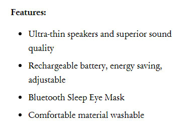 Bluetooth Music Eye Mask - Wireless Design