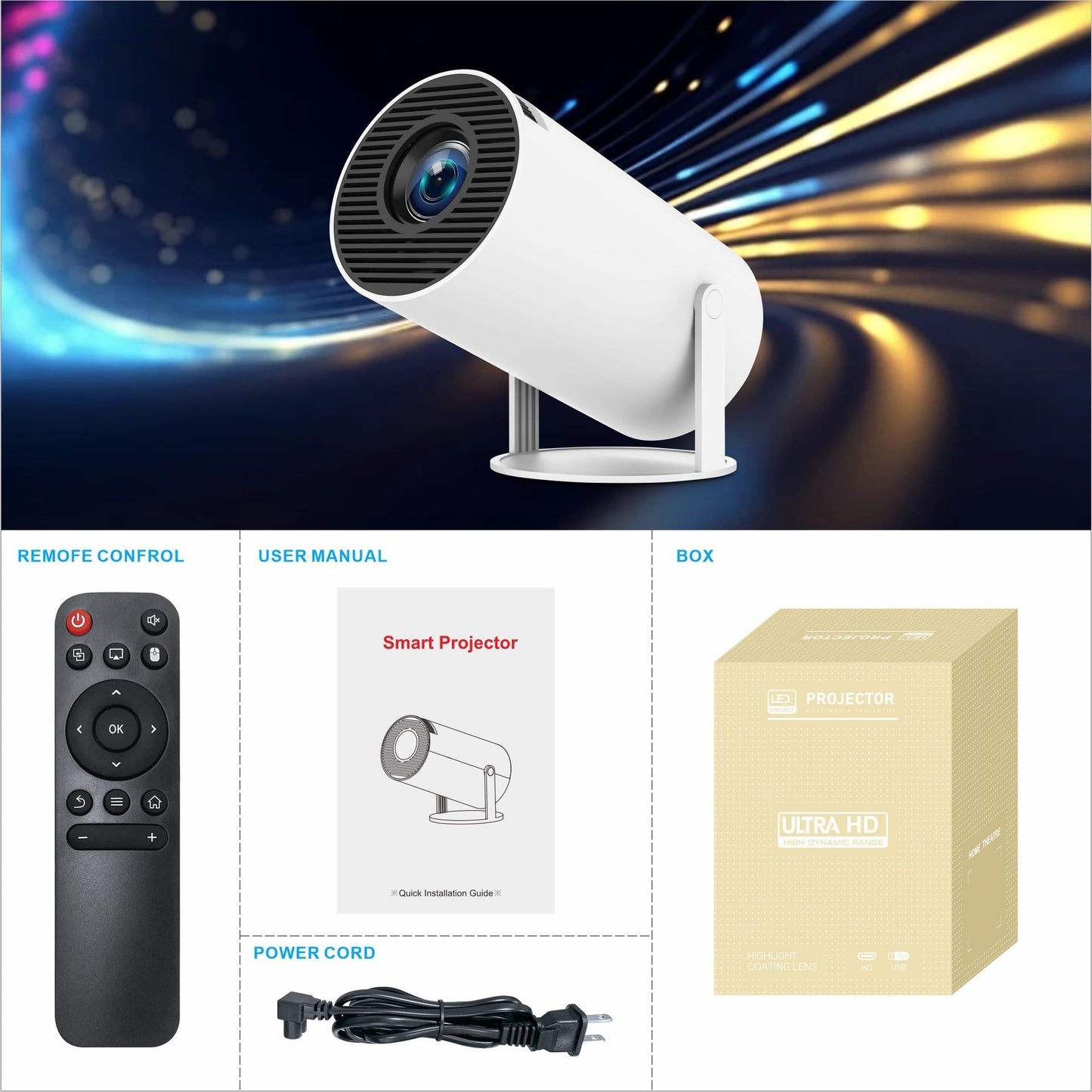 HY300 Pro Projector / Home Theatre Entertainment / Portable