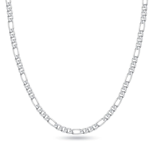 Silver Chain for Men Sterling Silver Chain for Men 3mm Silver Chain for Men Chain Necklace Mens Chain Sterling Silver Figaro Chain Necklace for Men Gifts 22 Inch
